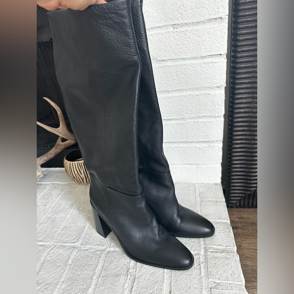 Mango Mer Leather Knee High Boots Size 9.5(40) NEW - Picture 5 of 14